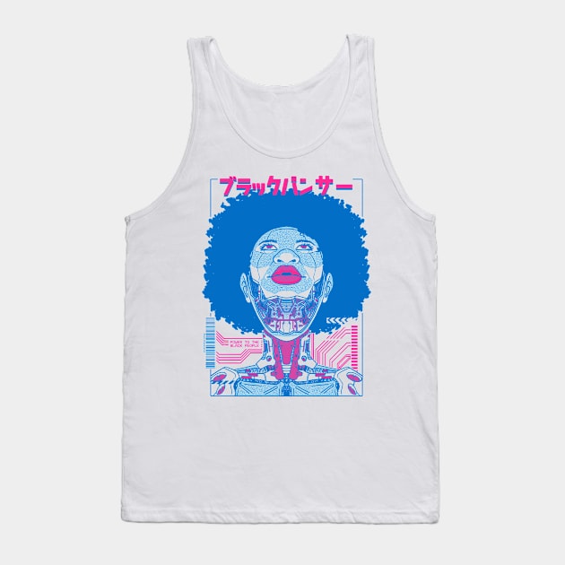 CyberPanther 04: Cyber World Power Tank Top by massai